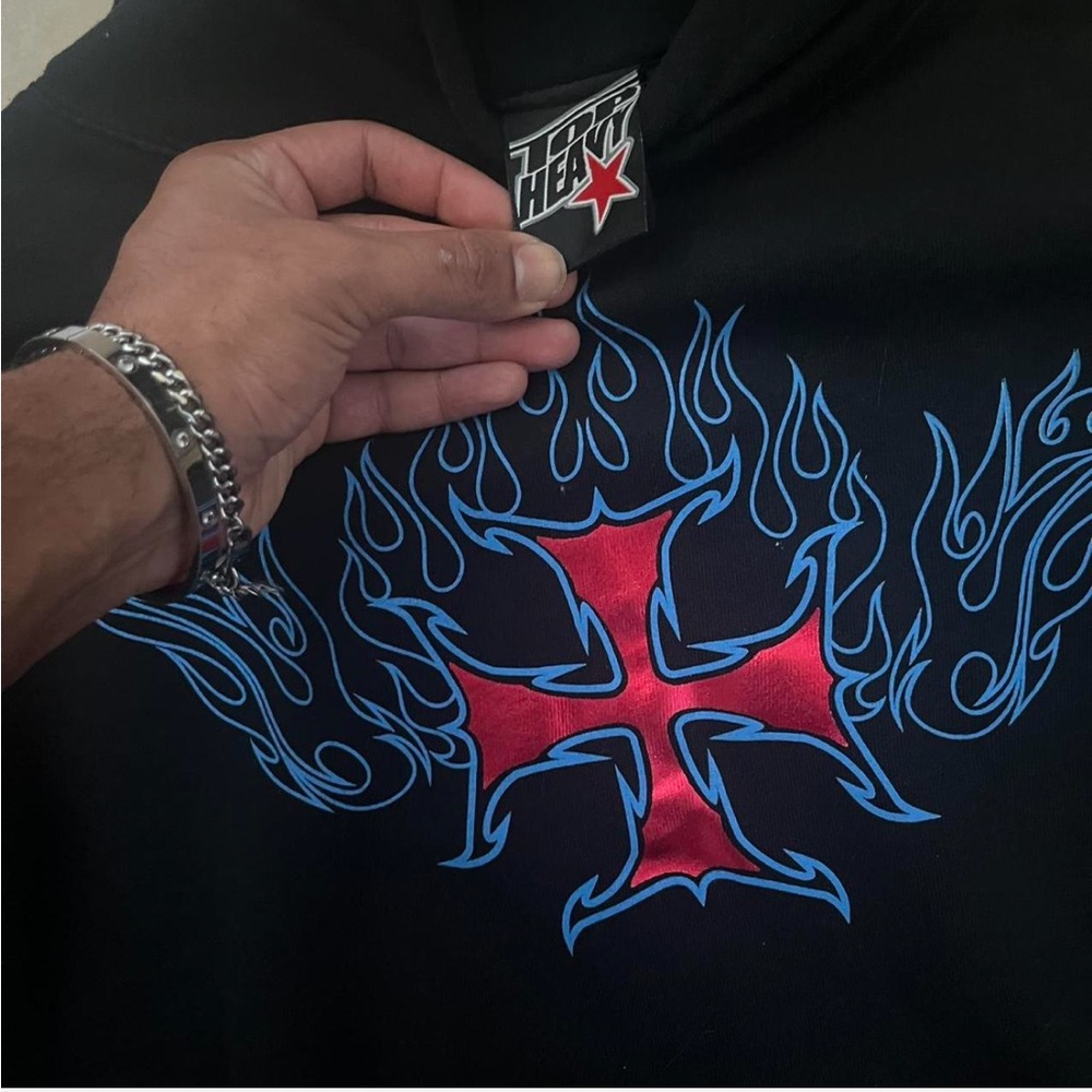 X ganes Men's Black Shirt with Red and Blue Design